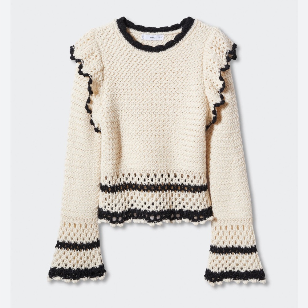 Cream and Black Knit Sweater